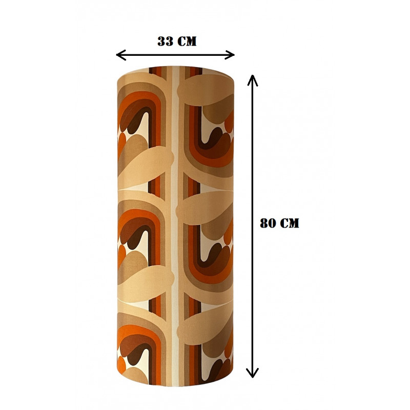 Abat-jour Amazonia - H80 D33 - tissu vintage