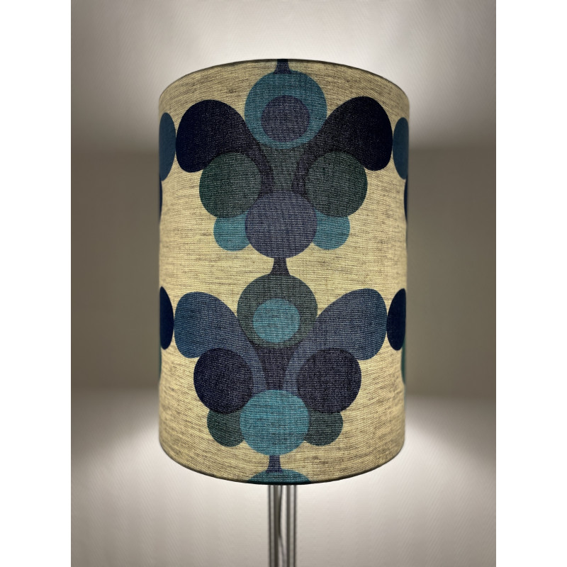 Lampshade Pascua blue H45 D35 - vintage fabric