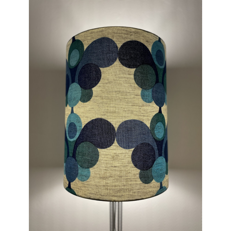 Lampshade Pascua blue H45 D35 - vintage fabric