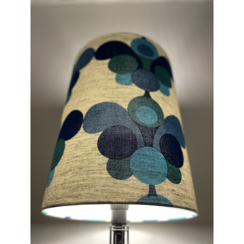 Lampshade Pascua blue H45 D35 - vintage fabric