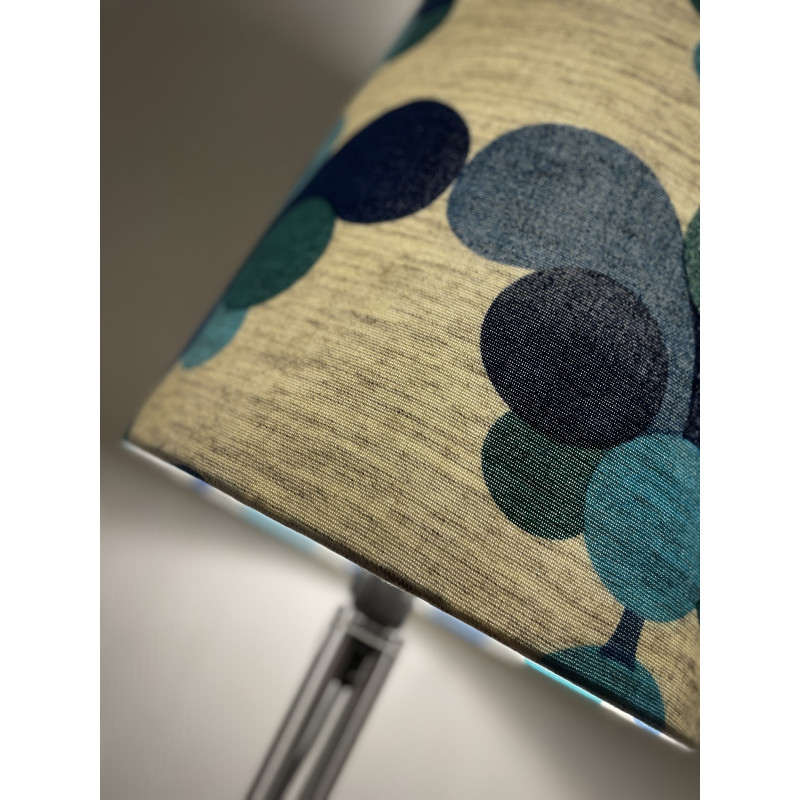 Lampshade Pascua blue H45 D35 - vintage fabric