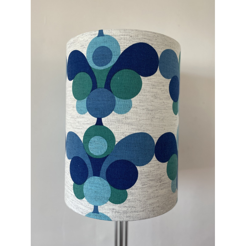 Lampshade Pascua blue H45 D35 - vintage fabric