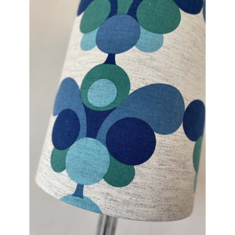 Lampshade Pascua blue H45 D35 - vintage fabric