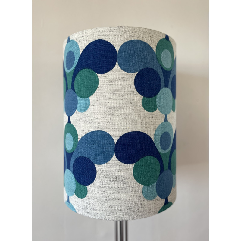 Lampshade Pascua blue H45 D35 - vintage fabric