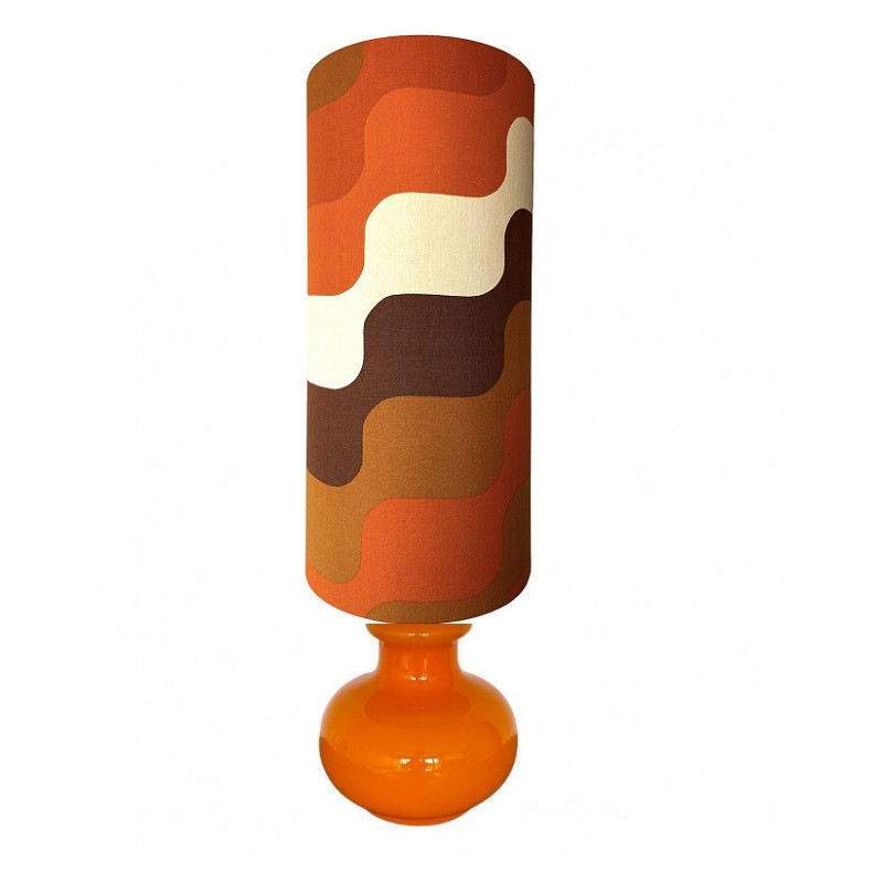 copy of Lampe à poser Arabesco - opaline orange et tissu vintage