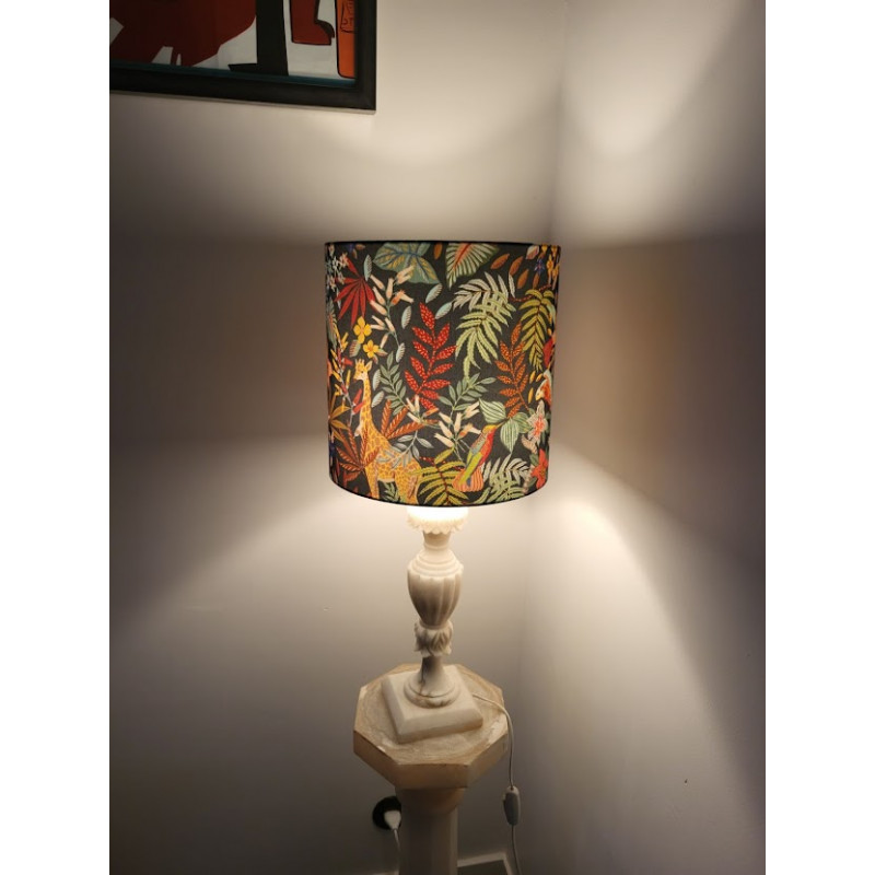 Lampshade Corolles orange H30cm D30cm - vintage tissue