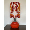 DeskLamp Arabesco - orange opalin glass and mid-century fabric