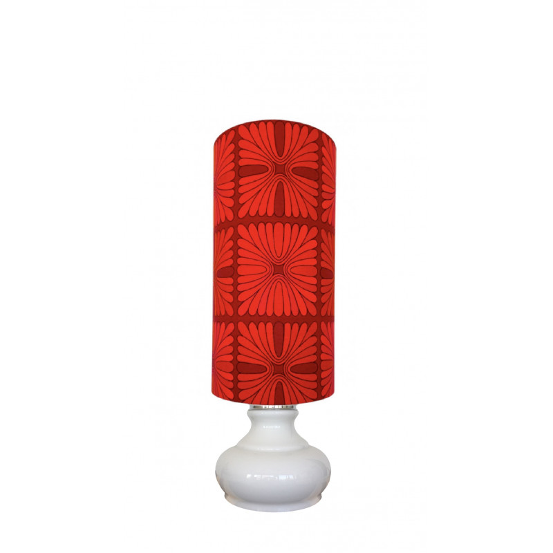 Desklamp Pausa - opalin glass & vintage fabric