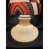 Desklamp Parly - creamy opalin glass and mid-century fabric