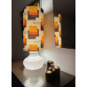 Desklamp Serpentin - orange opalin glass and mid-century fabric