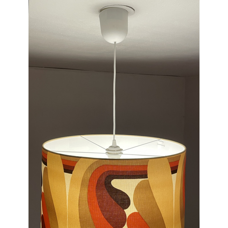 Lampshade Amazonia H35 D40 - vintage 70s fabric