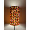 Lampshade orange Paquerette H60cm D35cm  - vintage 70's fabric