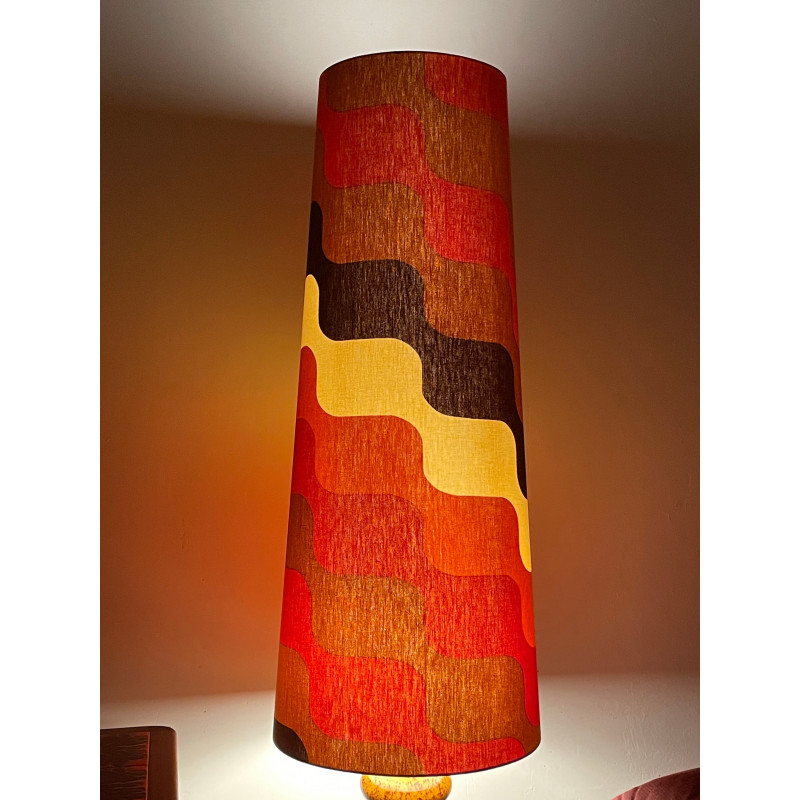 Lampshade Vibration H87 D35 D25 - vintage fabric