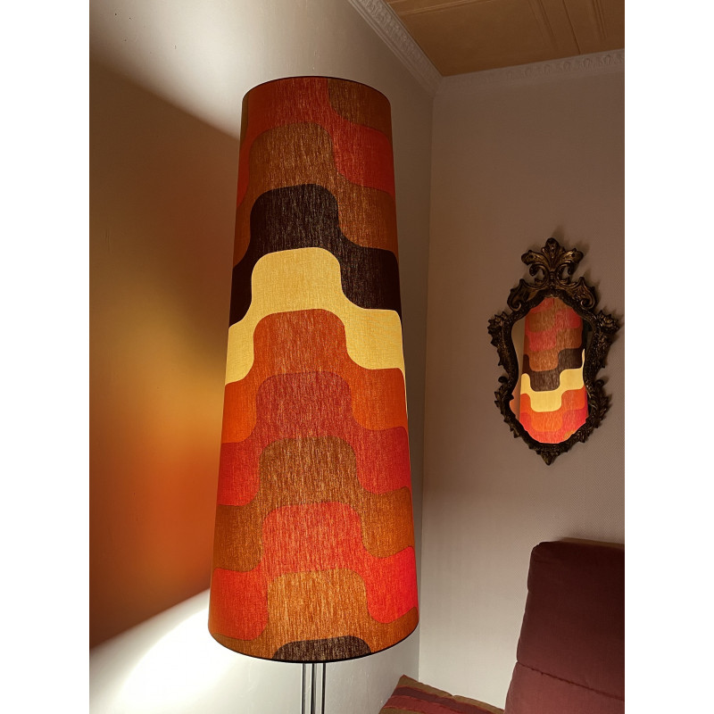 Lampshade Vibration H87 D35 D25 - vintage fabric