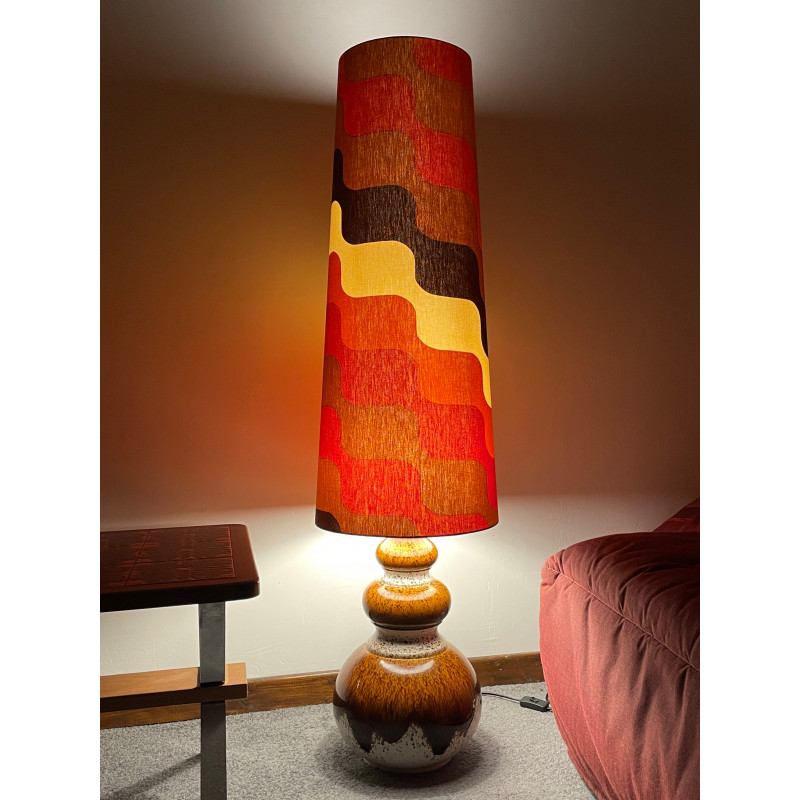 Lampshade Vibration H87 D35 D25 - vintage fabric