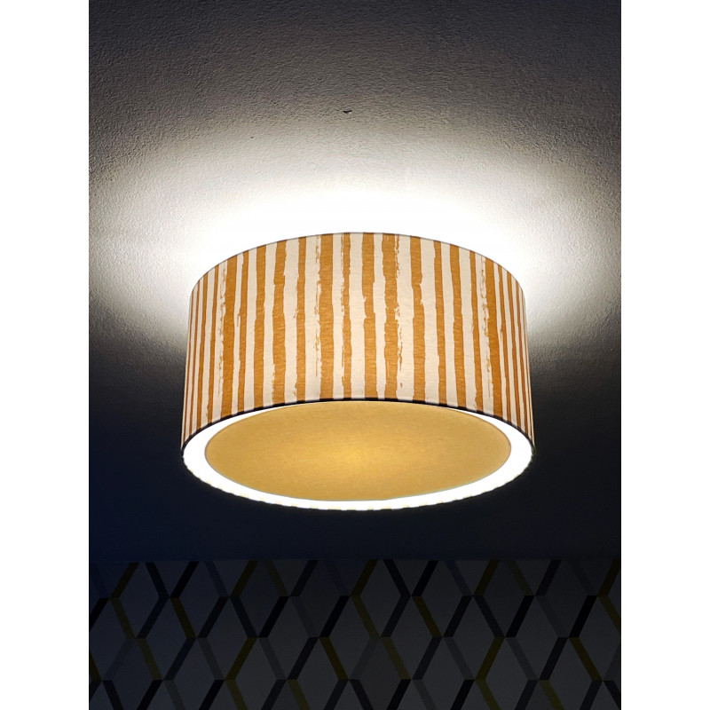 Ceiling lamp Halo H20 D40 - Marinière ocre fabric  -