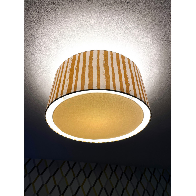 Ceiling lamp Halo H20 D40 - Marinière ocre fabric  -