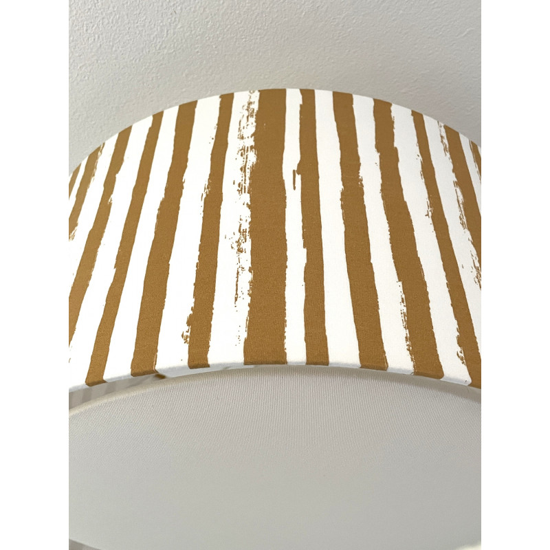 Ceiling lamp Halo H20 D40 - Marinière ocre fabric  -