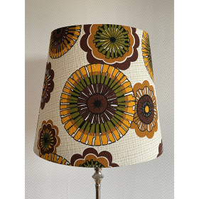 Abat-jour Hélianthe H35 D40 d30 - tissu vintage 70s