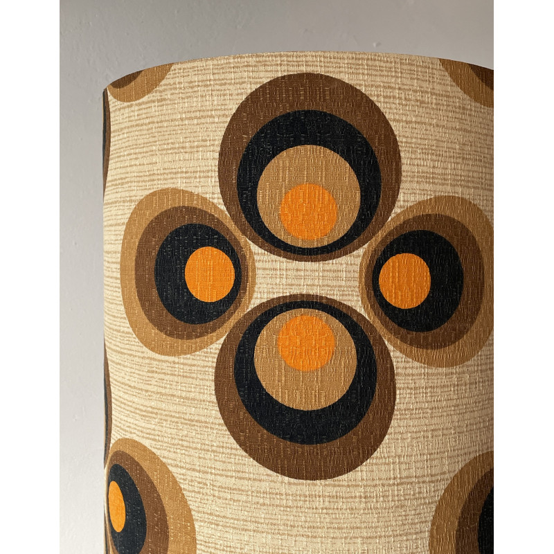 Abat-jour Apollo Trèfle beige H68 D30 - tissu 70s