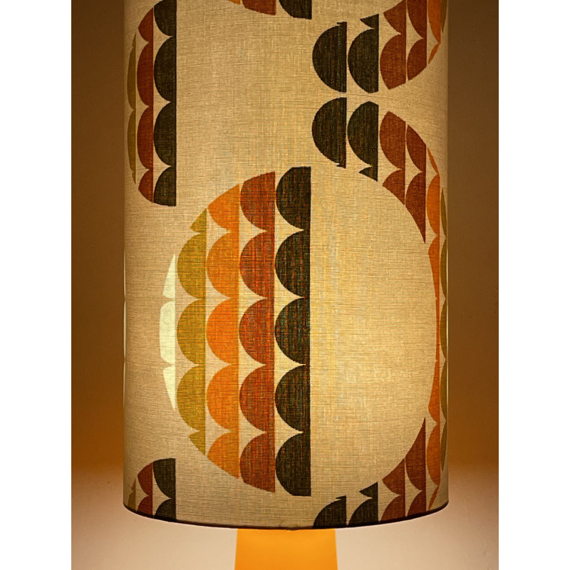 FloorLamp orange opalin glass Galaxie - mid-century fabric