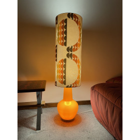 Lampe opaline orange Galaxie - tissu vintage 1970's