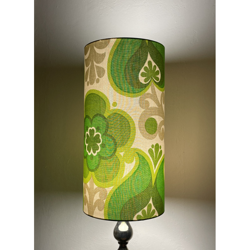 Lampshade Chardon green H40 D20 - mid-century fabric