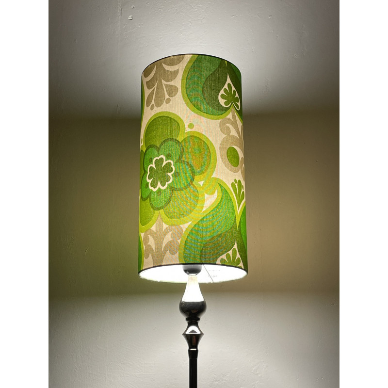 Lampshade Chardon green H40 D20 - mid-century fabric