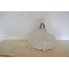 Lampe opaline blanche Carnaval - tissu vintage