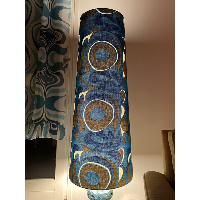 Lampe de sol blue Lagoon - tissu vintage 70's