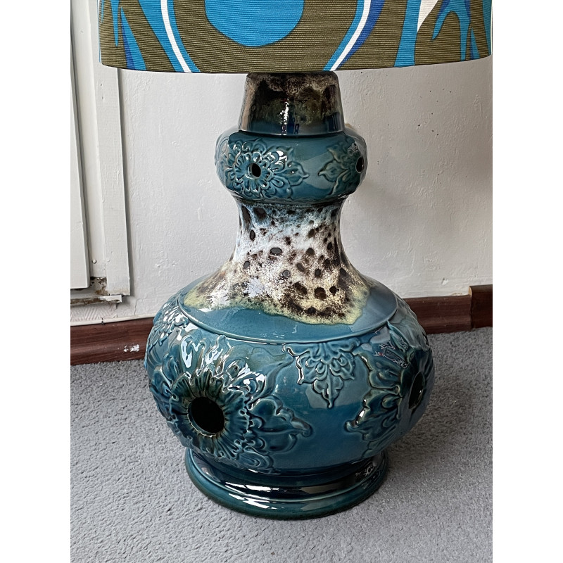 Lampe de sol blue Lagoon - tissu vintage 70's