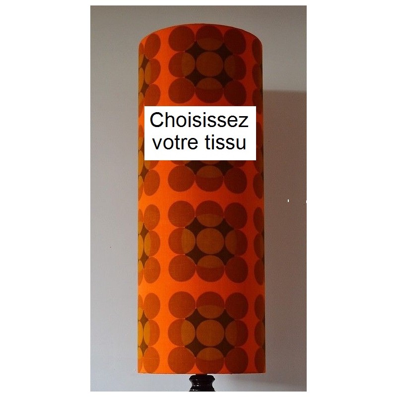 Abat-jour vintage H75 D30 tissu 70s Abat-jour vintage H75 D30 tissu 70s