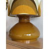 Lampe Agate opaline marron  - tissu vintage