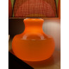 Lampe Agate opaline orange  - tissu vintage
