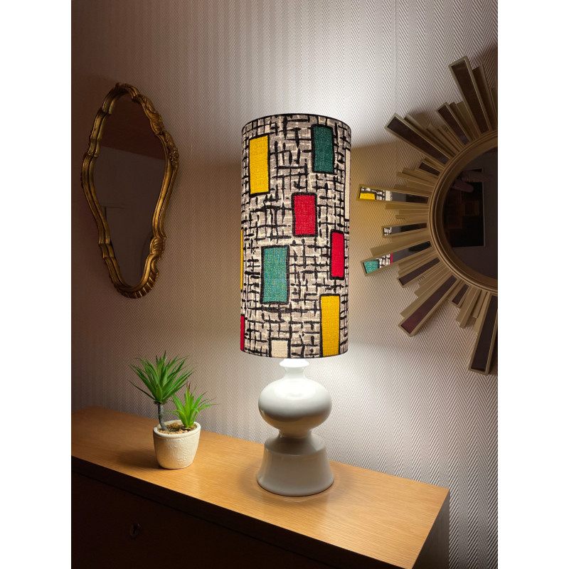 Lampe de meuble Pantone - abat-jour tissu vintage