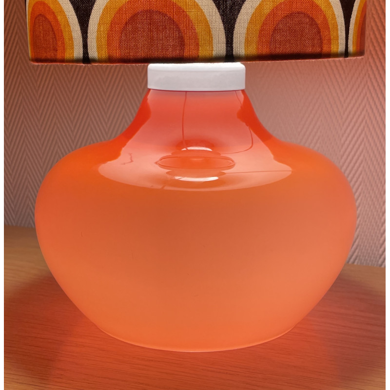 Lampe de meuble opaline orange Impact - tissu vintage