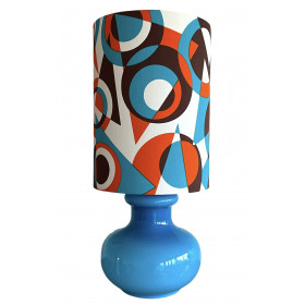 Lampe Transat opaline bleu  - tissu...