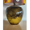 Lampe Treflower verre épais jaune- tissu vintage