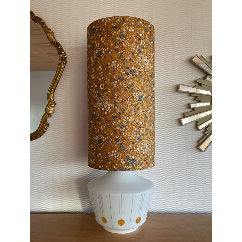 Lampe de meuble opaline blanche Klimt Galet