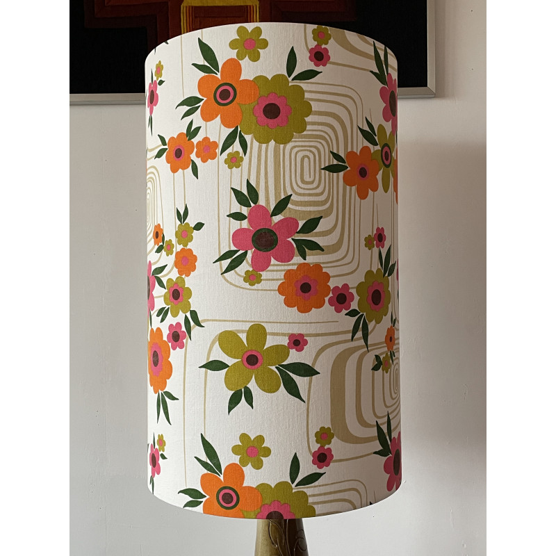 Lampe floral Cantuta - tissu et céramique vintage