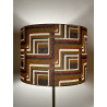 Lampshade Jenga moutarde H30 D40cm - vintage 70s fabric
