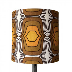 Abat-jour Electro jaune H40 D40 - tissu vintage 70s