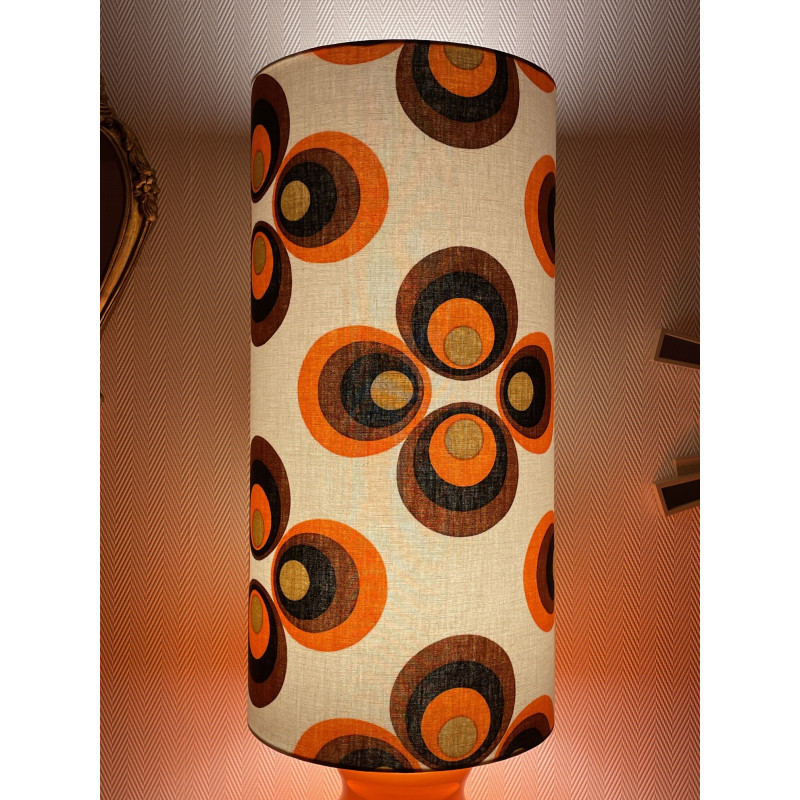 DeskLamp orange opalin glass Apollo T - vintage fabric