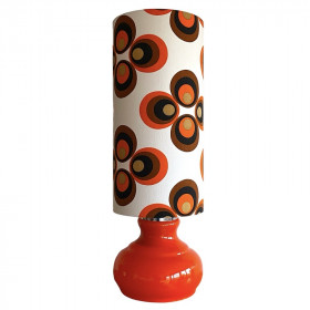 Lampe opaline orange Apollo T - tissu vintage
