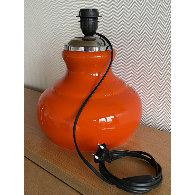 Lampe opaline orange Apollo T - tissu vintage