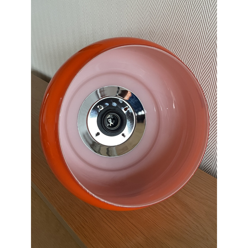 Lampe opaline orange Apollo T - tissu vintage