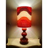 Lampe de meuble Carnaval - céramique orange et tissu vintage 1970's