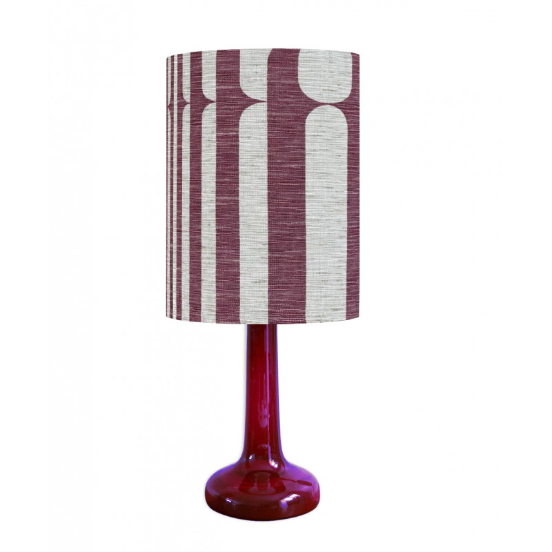 Abat-jour Purple rise H40 D30 - tissu vintage