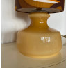 Lampe opaline beige Trombone - tissu vintage 1970
