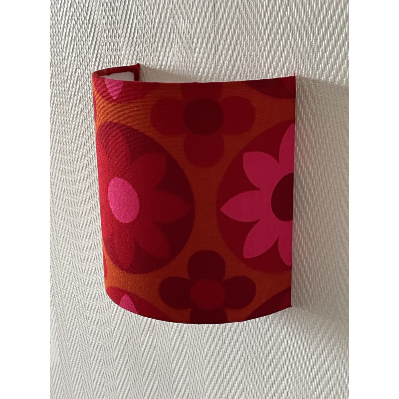 Wall lampshade red Corolles fabric